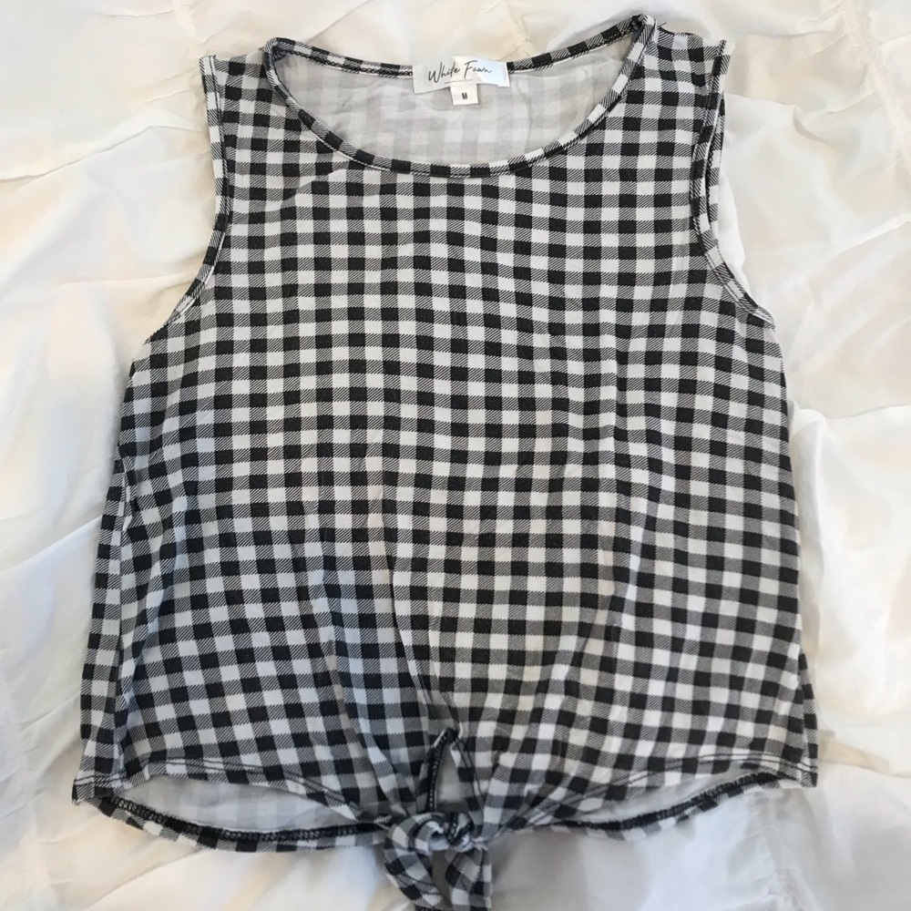 TILLYS GINGHAM TIE TANK TOP